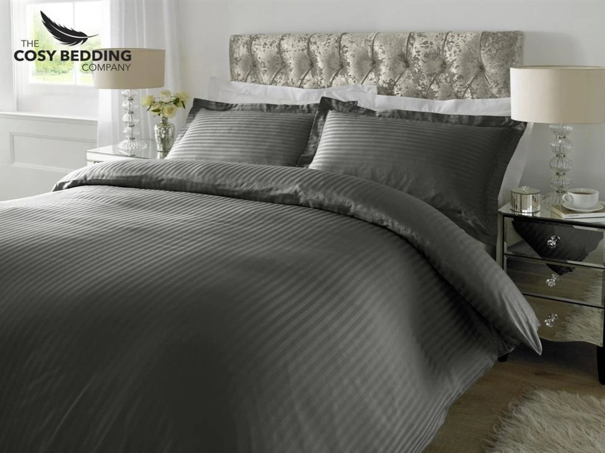 Luxury deals grey bedding