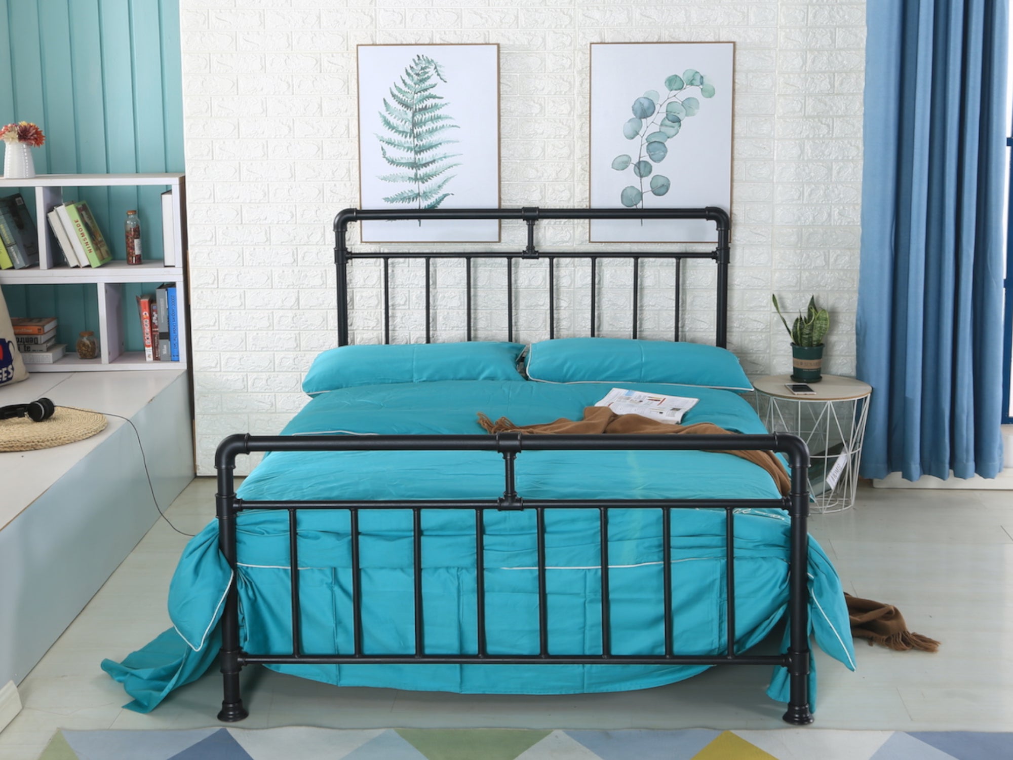 King size online industrial bed frame